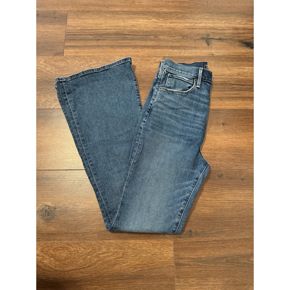 Abercrombie & Fitch High Rise Flare Jeans Medium Wash Denim 26 2R Womens